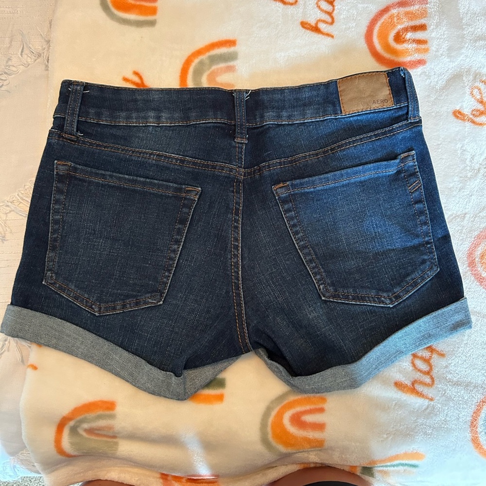 aeropostale dark wash shorts
